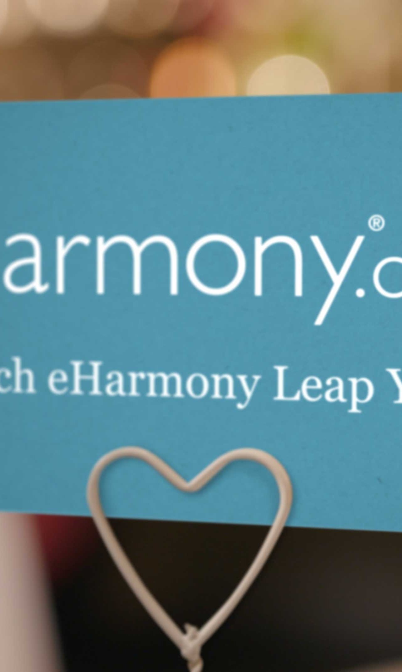 eHarmony logo on cardboard